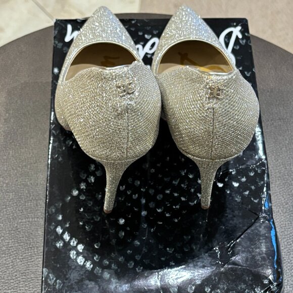 Sam Edelman Hazel pointed toe pump gold mesh Heel - Picture 12 of 14